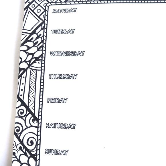 Weekly Calendar Square Paper Pad Black White Print - Picture 3 of 8